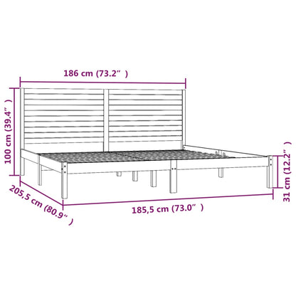 Bed Frame without Mattress White 180x200 cm Super King Solid Wood