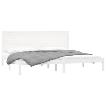 Bed Frame without Mattress White 200x200 cm Solid Wood