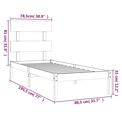 Bed Frame without Mattress 75x190 cm Small Single Solid Wood
