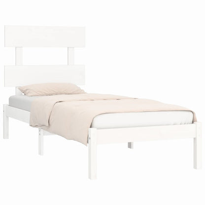 Bed Frame without Mattress White 90x190 cm Single Solid Wood