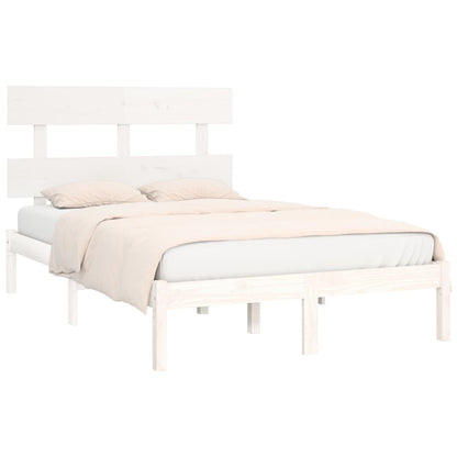 Bed Frame without Mattress White 120x190 cm Small Double Solid Wood