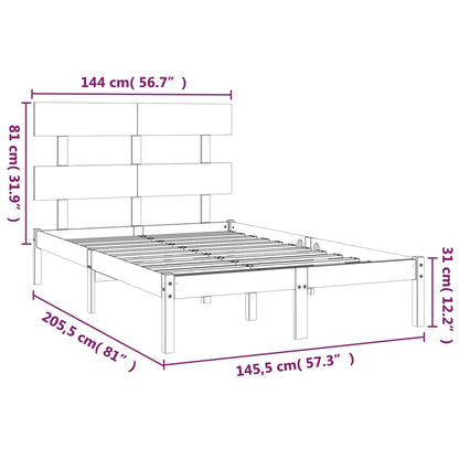 Bed Frame without Mattress 140x200 cm Solid Wood