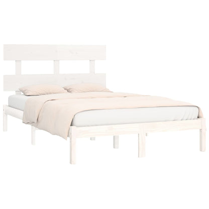 Bed Frame without Mattress White 200x200 cm Solid Wood