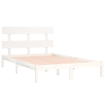 Bed Frame without Mattress White 200x200 cm Solid Wood