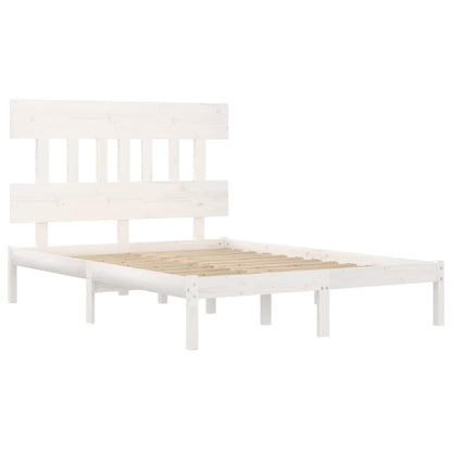 Bed Frame without Mattress White 140x200 cm Solid Wood