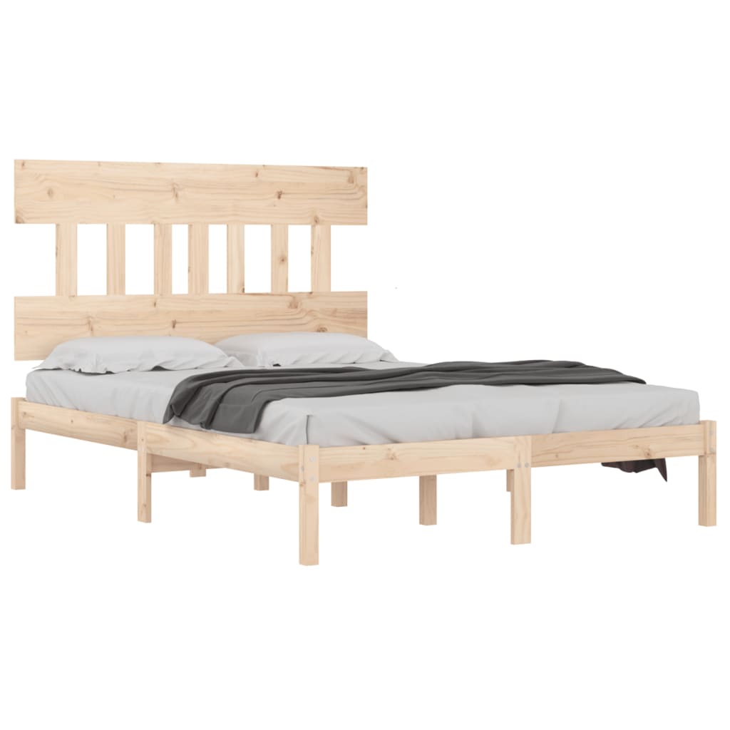 Bed Frame without Mattress 150x200 cm King Size Solid Wood