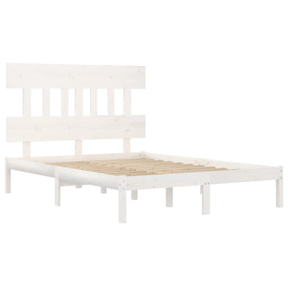 Bed Frame without Mattress White 160x200 cm Solid Wood