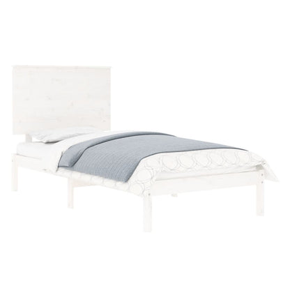 Bed Frame without Mattress White 90x190 cm Single Solid Wood