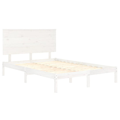 Bed Frame without Mattress White 120x190 cm Small Double Solid Wood