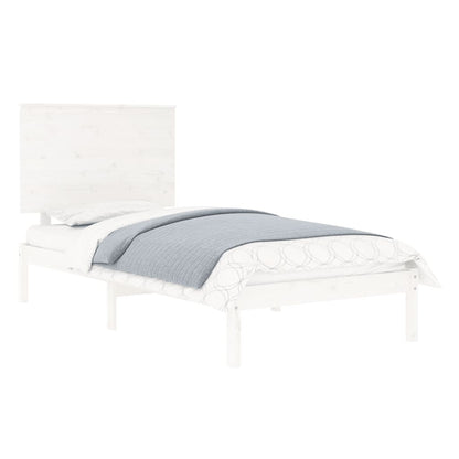 Bed Frame without Mattress White 90x200 cm Solid Wood Pine