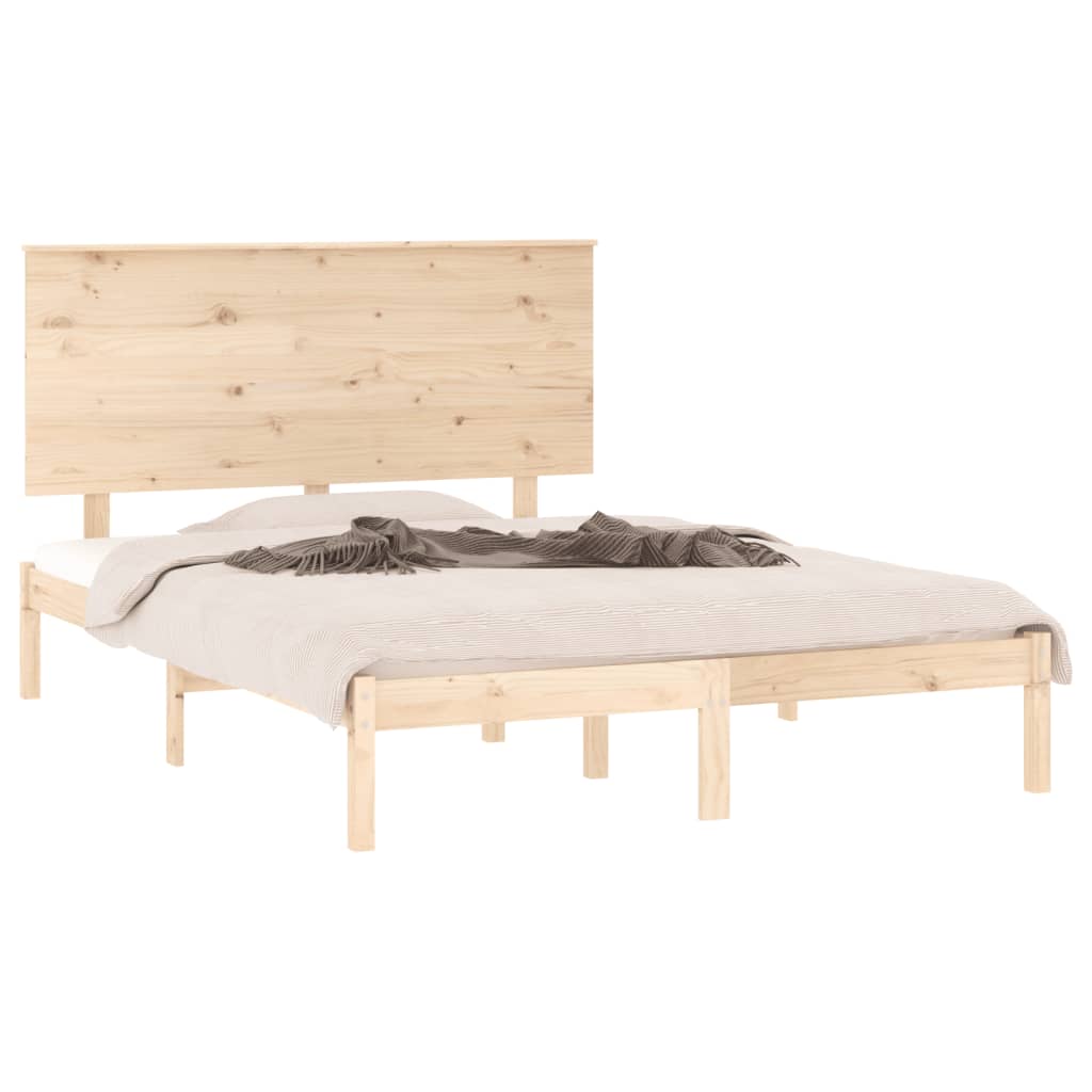 Bed Frame without Mattress 140x200 cm Solid Wood Pine