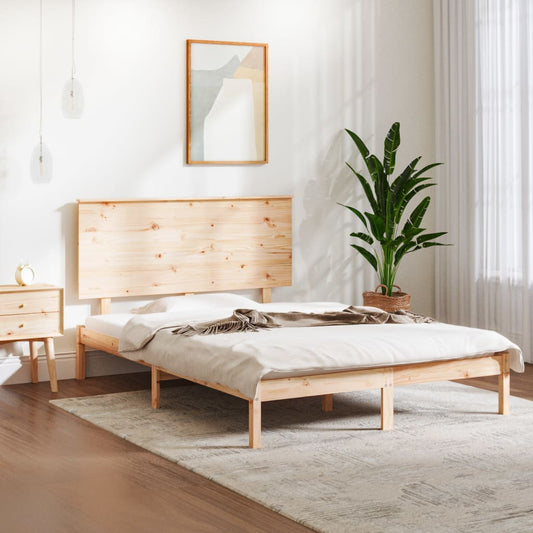 Bed Frame without Mattress 140x200 cm Solid Wood Pine