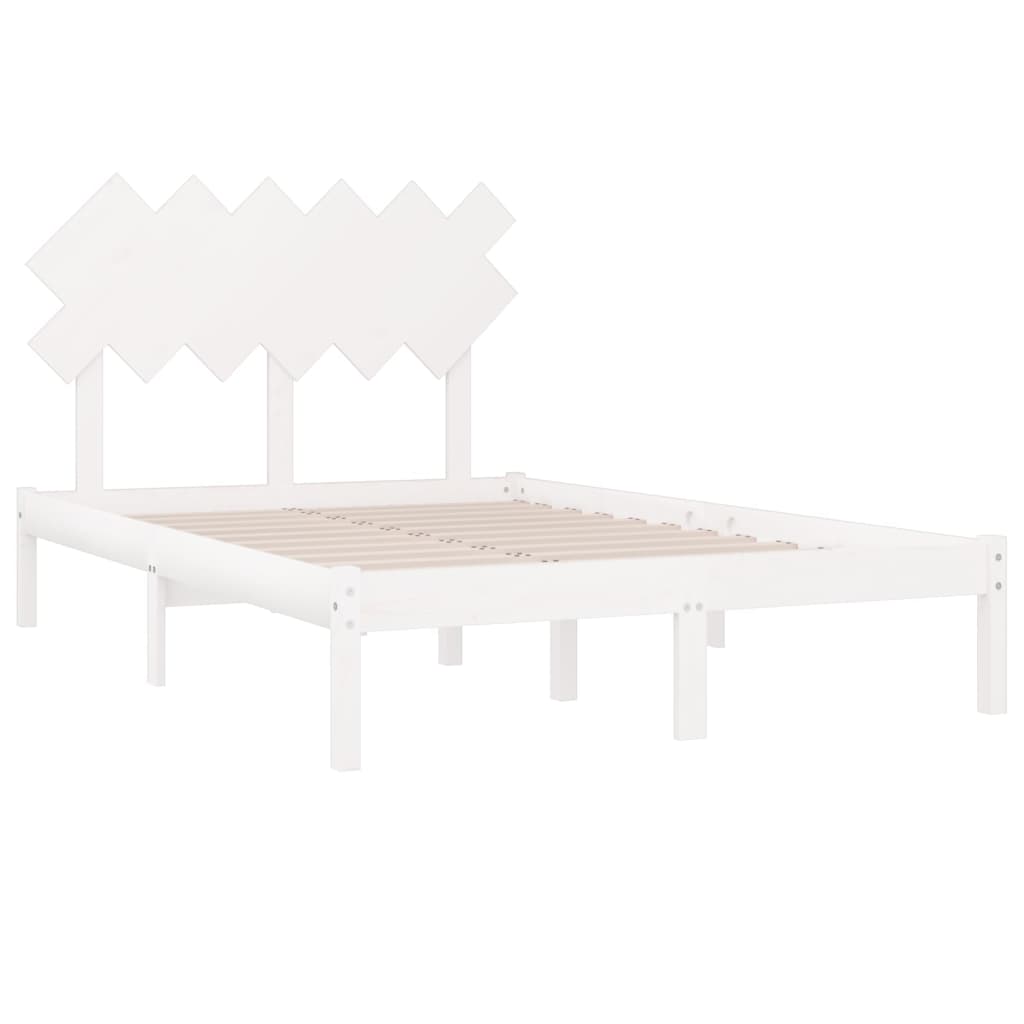 Bed Frame without Mattress White 120x190 cm Small Double Solid Wood