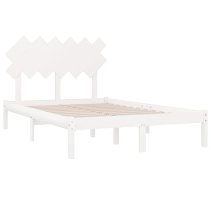 Bed Frame without Mattress White 120x190 cm Small Double Solid Wood