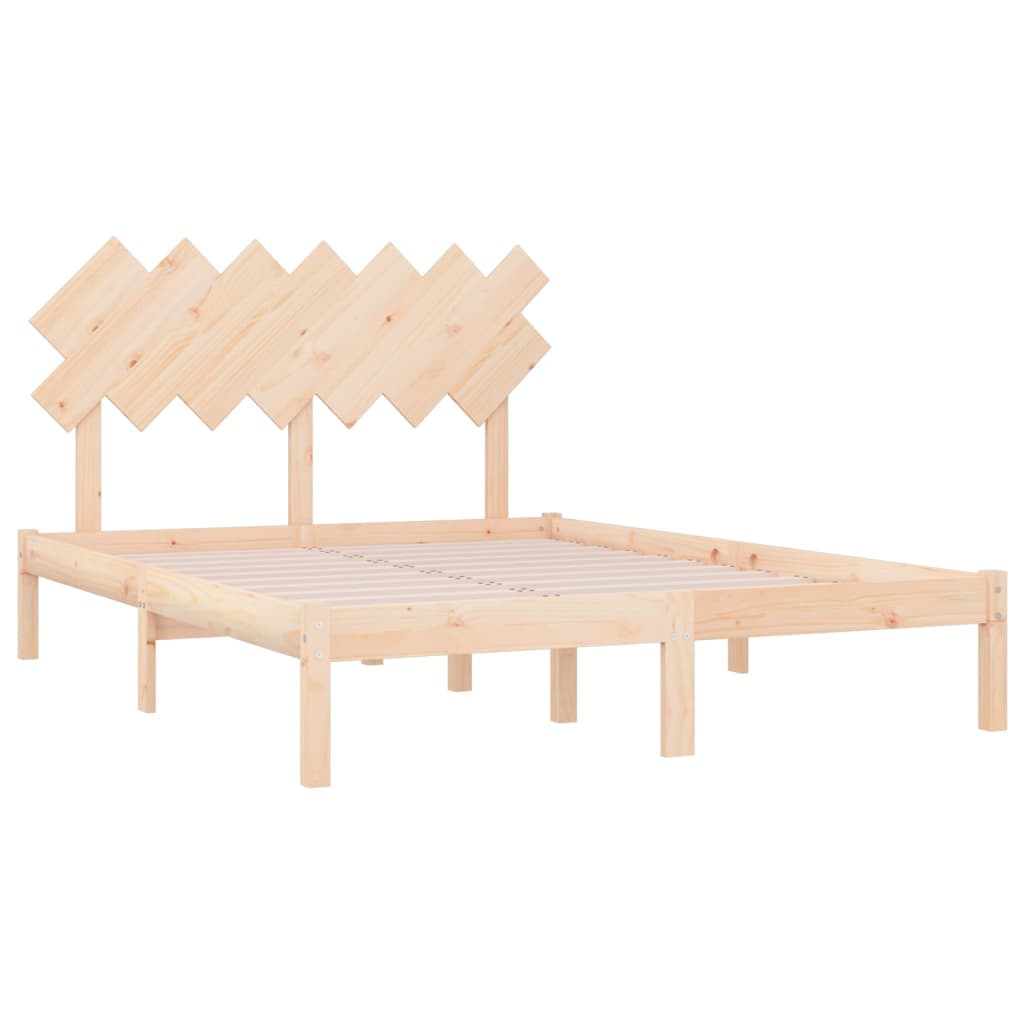 Bed Frame without Mattress 135x190 cm Double Solid Wood