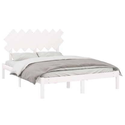 Bed Frame without Mattress White 140x190 cm Solid Wood