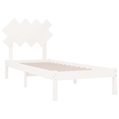 Bed Frame without Mattress White 90x200 cm Solid Wood
