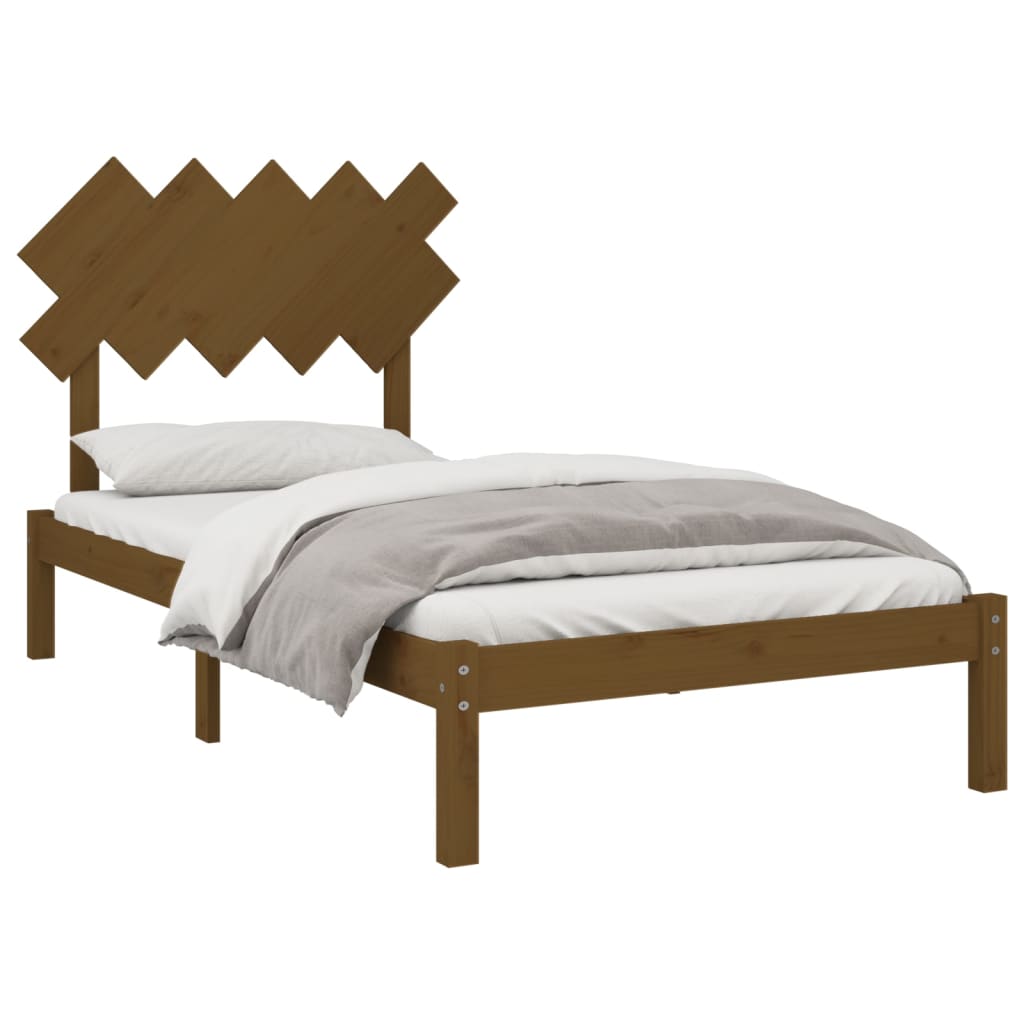 Bed Frame without Mattress Honey Brown 100x200 cm Solid Wood
