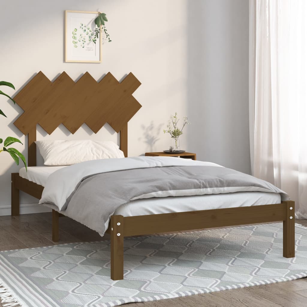Bed Frame without Mattress Honey Brown 100x200 cm Solid Wood