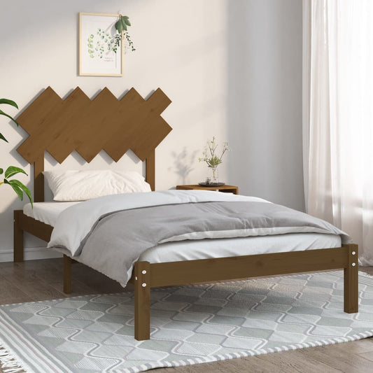 Bed Frame without Mattress Honey Brown 100x200 cm Solid Wood