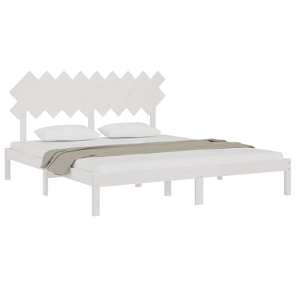 Bed Frame without Mattress White 180x200 cm Super King Solid Wood
