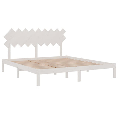 Bed Frame without Mattress White 180x200 cm Super King Solid Wood