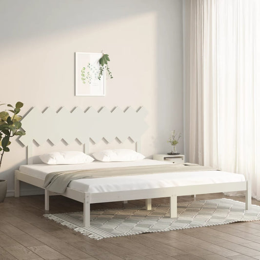 Bed Frame without Mattress White 180x200 cm Super King Solid Wood