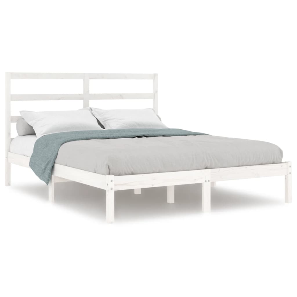 Bed Frame without Mattress White 120x190 cm Small Double Solid Wood