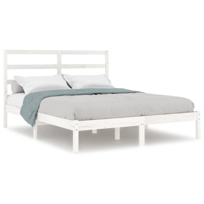 Bed Frame without Mattress White 120x190 cm Small Double Solid Wood