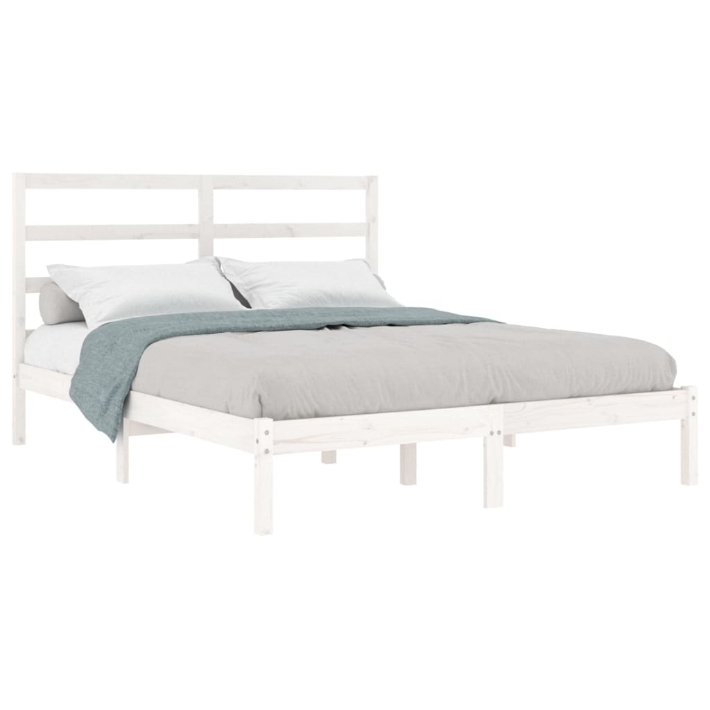 Bed Frame without Mattress White 120x190 cm Small Double Solid Wood