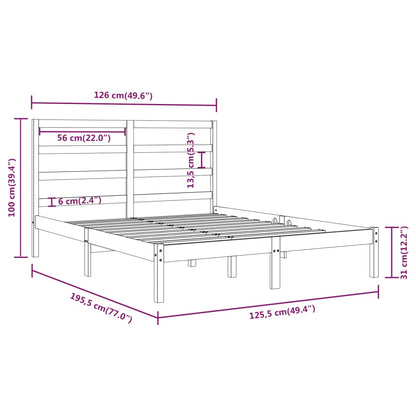 Bed Frame without Mattress White 120x190 cm Small Double Solid Wood