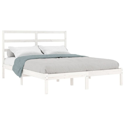 Bed Frame without Mattress White 120x200 cm Solid Wood Pine