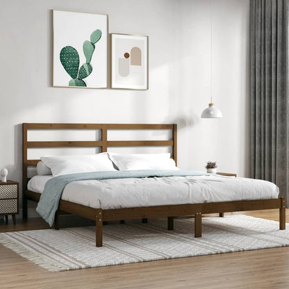 Bed Frame without Mattress Honey Brown 200x200 cm Solid Wood Pine