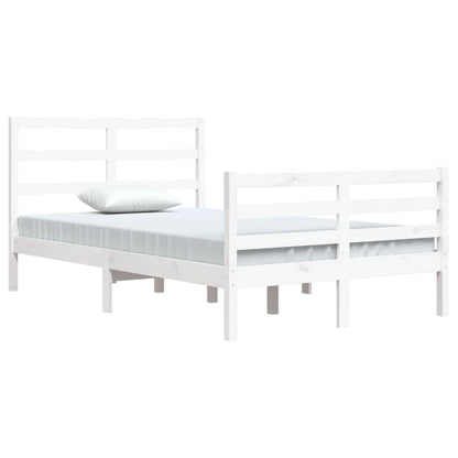 Bed Frame without Mattress White Solid Wood Pine 120x200 cm
