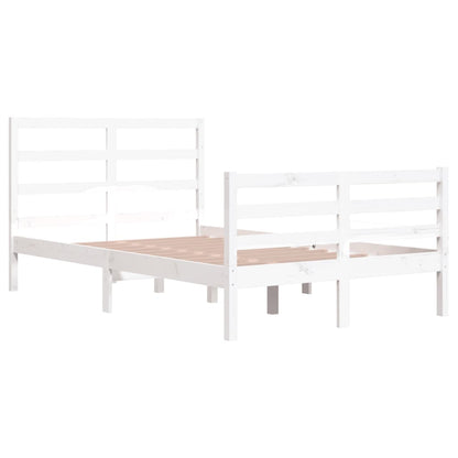 Bed Frame without Mattress White Solid Wood Pine 120x200 cm