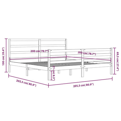 Bed Frame without Mattress Solid Wood Pine 200x200 cm