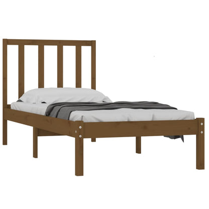 Bed Frame without Mattress Honey Brown Solid Wood Pine 100x200 cm