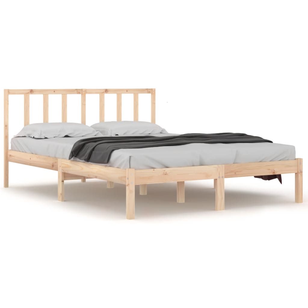Bed Frame without Mattress Solid Wood Pine 120x200 cm