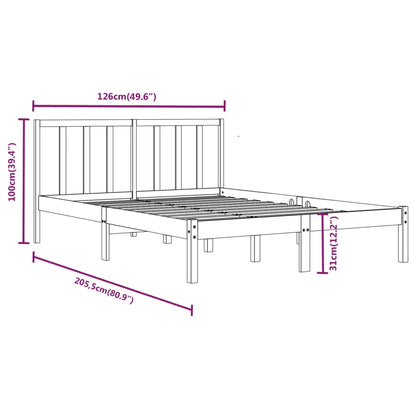Bed Frame without Mattress Solid Wood Pine 120x200 cm