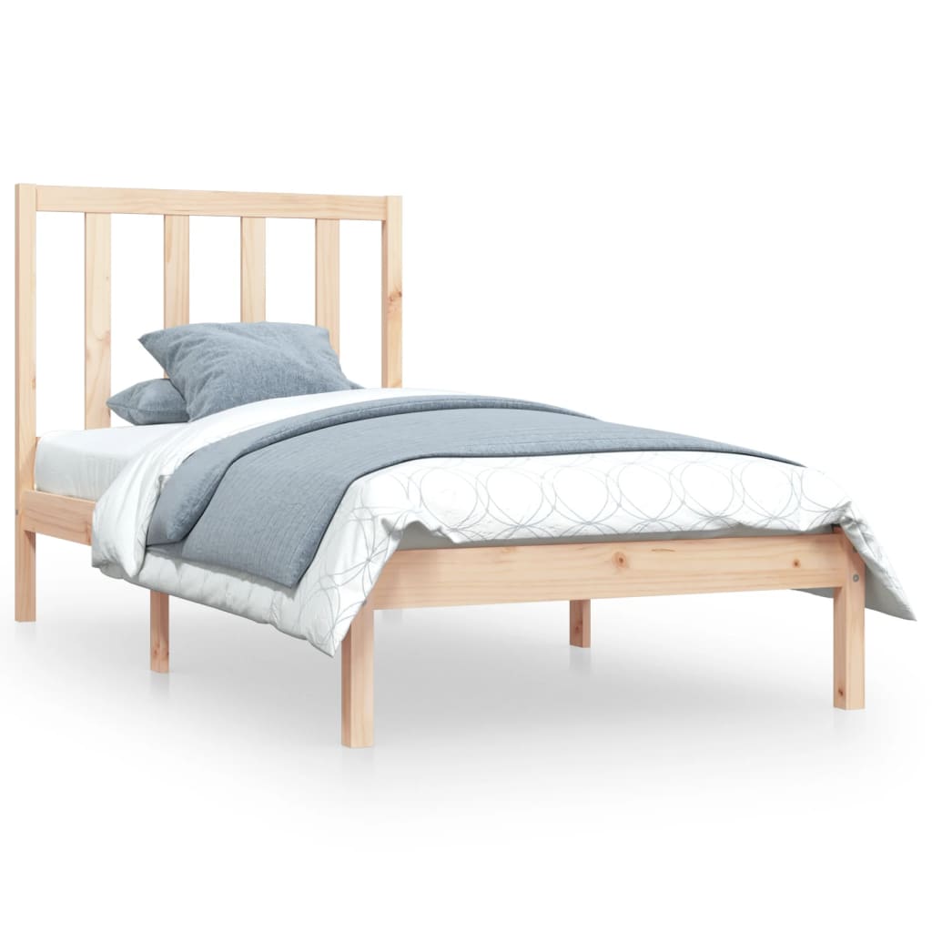 Bed Frame without Mattress Solid Wood Pine 90x190 cm Single Single