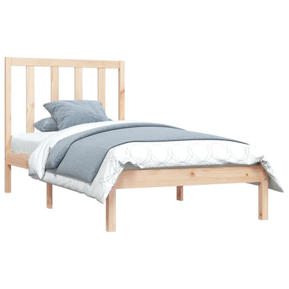 Bed Frame without Mattress Solid Wood Pine 90x190 cm Single Single