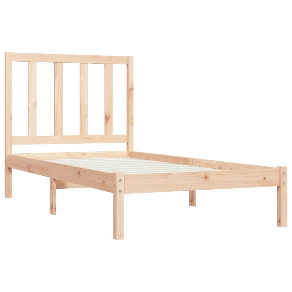 Bed Frame without Mattress Solid Wood Pine 90x190 cm Single Single