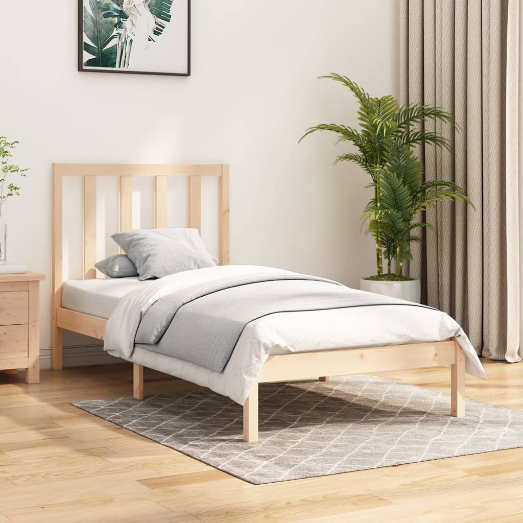 Bed Frame without Mattress Solid Wood Pine 90x190 cm Single Single