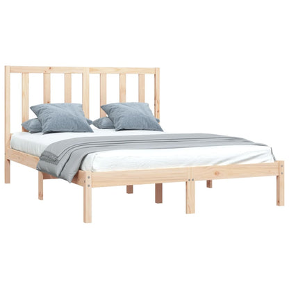 Bed Frame without Mattress Solid Wood Pine 120x190 cm Small Double