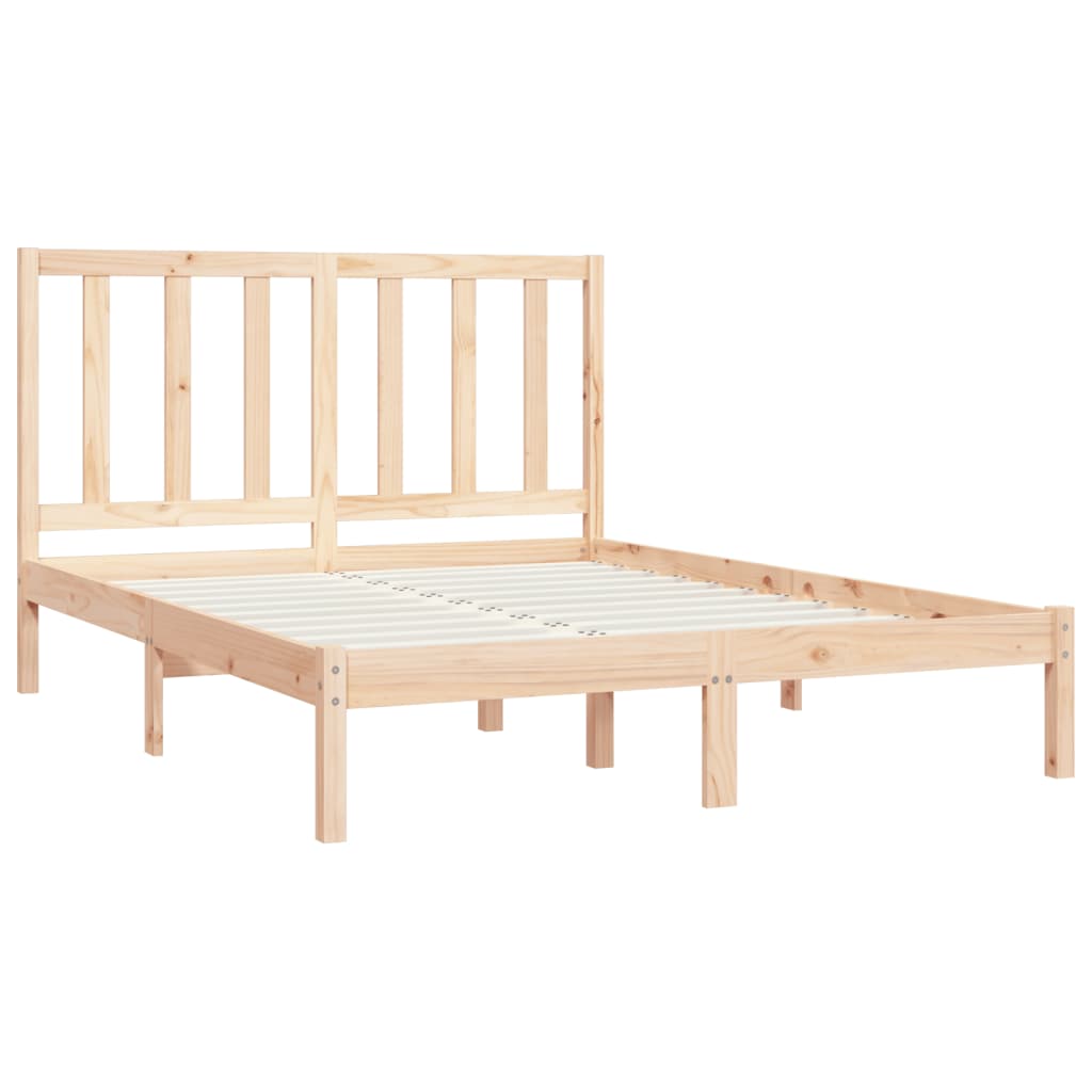 Bed Frame without Mattress Solid Wood Pine 120x190 cm Small Double