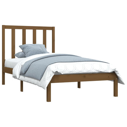 Bed Frame without Mattress Honey Brown Solid Wood Pine 100x200 cm
