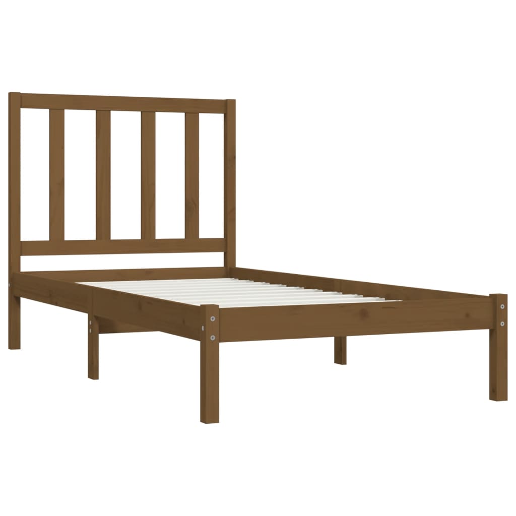 Bed Frame without Mattress Honey Brown Solid Wood Pine 100x200 cm