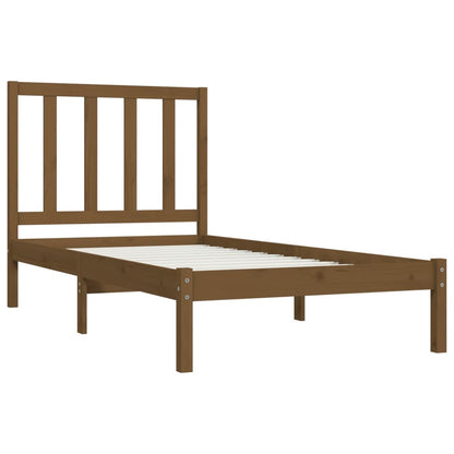 Bed Frame without Mattress Honey Brown Solid Wood Pine 100x200 cm