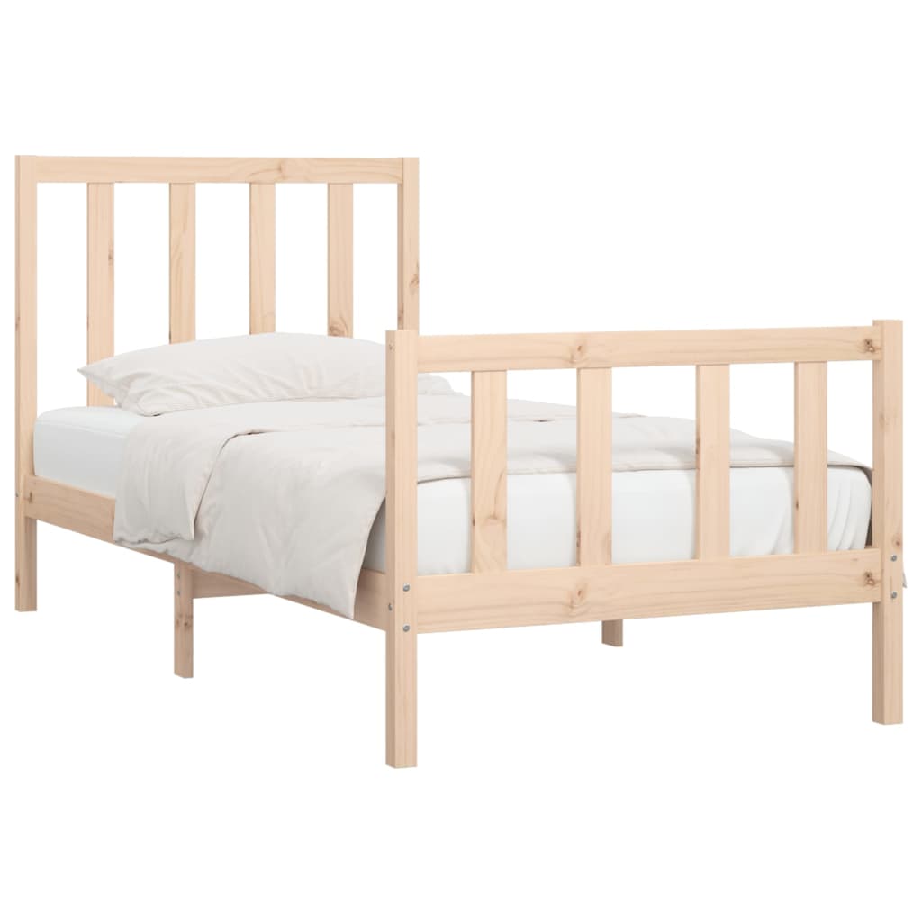 Bed Frame without Mattress 90x190 cm Single Solid Wood