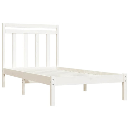 Bed Frame without Mattress White 100x200 cm Solid Wood